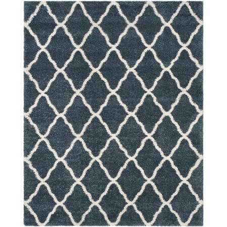 Flowers First 8 x 10 ft. Hudson Shag Power Loomed Rug, Slate Blue & Ivory - Large Rectangle FL1889492